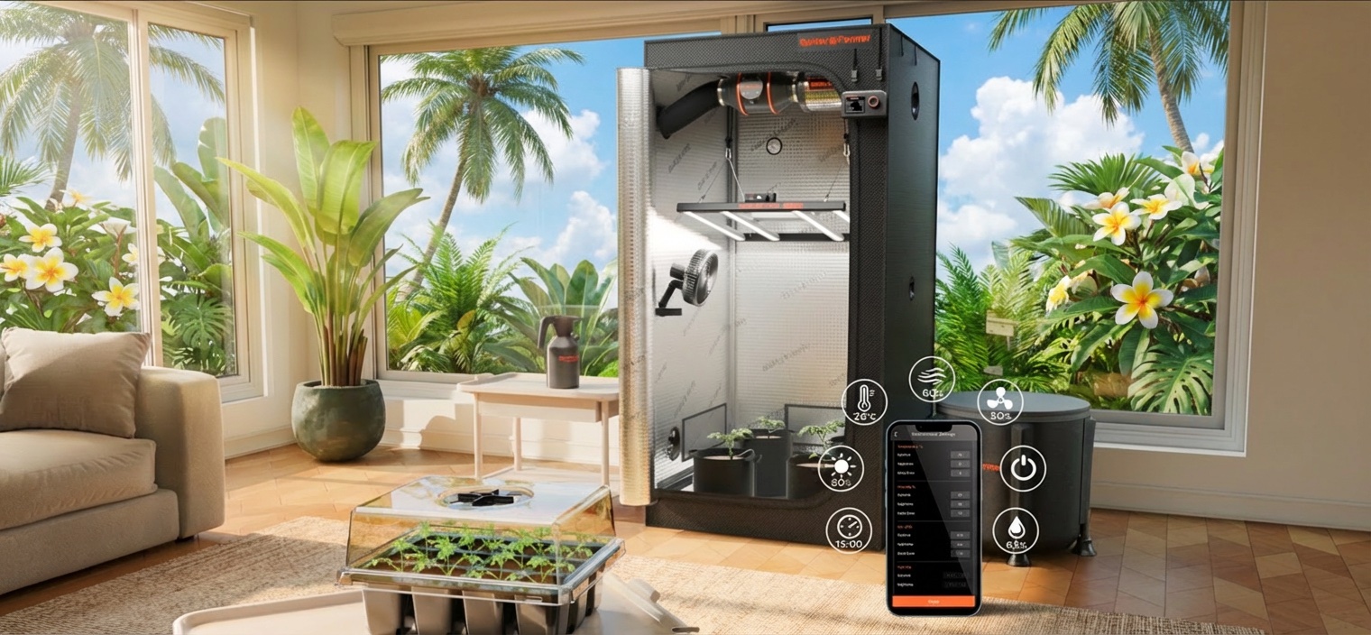 Culture indoor dans un intérieur polynésien moderne