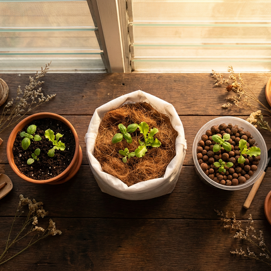 🌱 Le guide du substrat : terre, coco ou hydro — lequel choisir à Tahiti ?