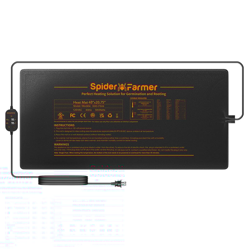 Spider Farmer - I Nouveau tapis chauffant pour semis 48"X20,75"et thermostat numérique pour la germination