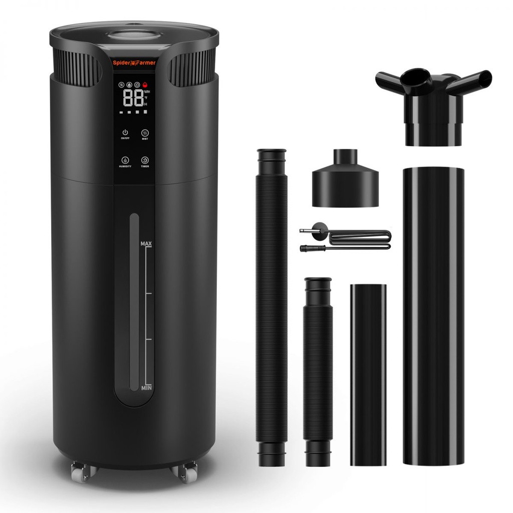 Spider Farmer - de 420 Humidificateur à brume fraîche 16 L ultrasonique avec sonde de température et d'humidité pour tente de culture d'indoor de plantes