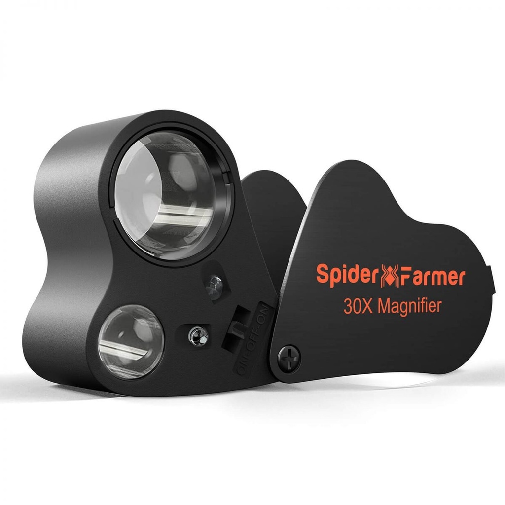 Spider Farmer - Loupe à boucle de bijoutier 30X-60X avec lumière LED