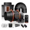 Spider Farmer - Kits de ventilateurs en ligne 6" 402CFM avec contrôleur GGS, filtre à charbon et conduits, système de ventilation pour tente de culture