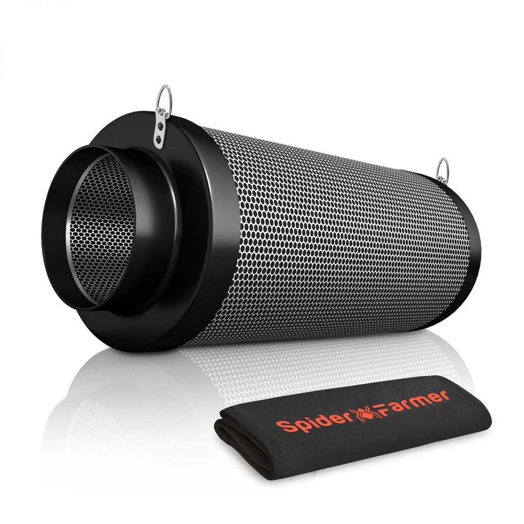 Spider Farmer - Filtre à charbon à air 6 pouces Contrôle des odeurs pour ventilateur de conduit en ligne