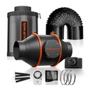 Spider Farmer - Nouveaux kits de ventilateurs de conduit en ligne 4"205 CFM avec contrôleur de vitesse, système de ventilation de culture avec filtre à charbon, contrôleur GGS contrôlable