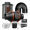 Spider Farmer - Kits de ventilateurs en ligne 4"/6"avec contrôleur programmable, filtre à charbon et ventilateurs de conduit